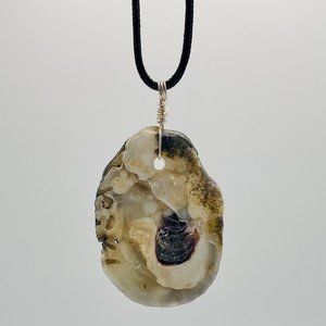 Shell Pendant on 24" Black Cord Necklace; B24-21